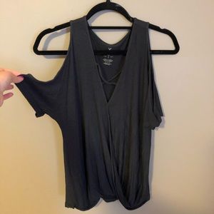 American Eagle Cut Out Shoulder Top
